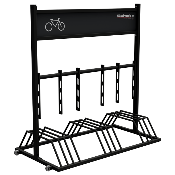Mobile bicycle stand | with advertising sign | Model base:without sockets